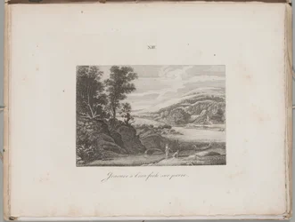 Die Kunst der Lithographie: Flusslandschaft, Platte XIII