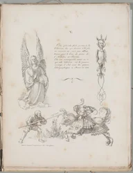 Kunst der Lithographie: Drei Entwürfe aus Dürers Gebetbuch, Platte V