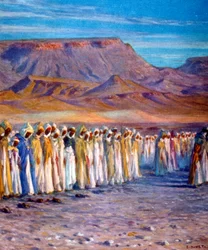 Illustration der muslimischen arabischen Pilger auf dem Weg nach Mekka