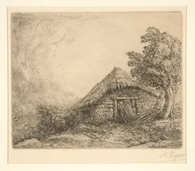 Hütte auf einem Hügel