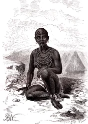 Bokke, Frau von Moy, Häuptling des Latuka-Stammes, Südsudan
