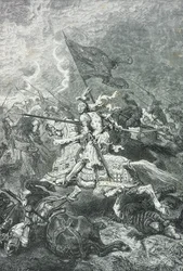 Angriff der französischen Ritter in der Schlacht von Fornoue