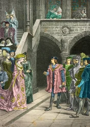 Interview zwischen Anne de Bretagne und Karl VIII. (Gravur)