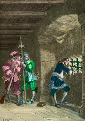 Der Mann mit der eisernen Maske im Gefängnis (Gravur)