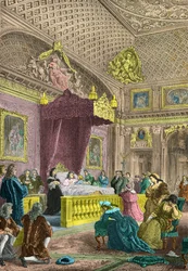 Ludwig XIV. verabschiedet sich vom zukünftigen Ludwig XV. am Hof