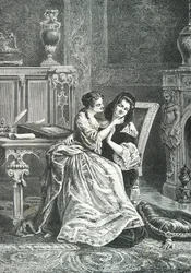 Marie Adelaide de Savoie mit Madame de Maintenon (Gravur)