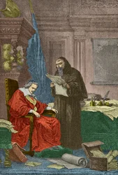 Wiedersehen zwischen Richelieu und Pater Joseph (Gravur)