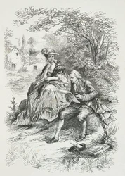 Rousseau in Gesellschaft von Madame Louise d