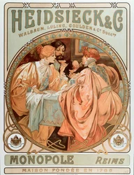 Werbeplakat für „Heidsieck and Co.“, Champagnerhaus Charles Heidsieck, 1901 - Maße 49 x