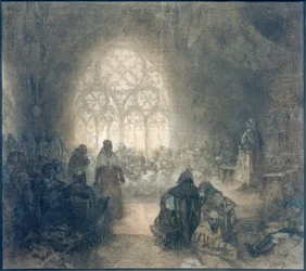 Georg von Podebrad und Papstlegat F. de Valle, 1462