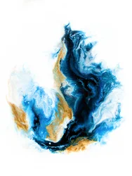 Tiefblaue Goldene Wellen