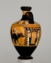 Terrakotta-Lekythos, ca. 550–530 v. Chr.