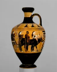 Terrakotta-Lekythos, ca. 550–530 v. Chr.