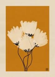 Warme minimalistische Mohnblumen