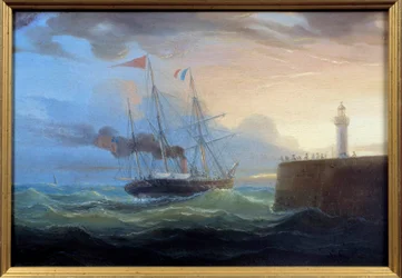 Dampfer verlässt den Hafen