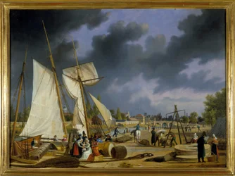 Der Hafen von Caen von Louis Garneray, ca. 1820
