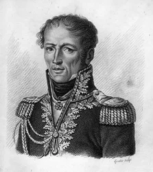 Antoine, Graf Drouot, französischer General (1774-1847) - in "Portraits des généraux français en suite les victoires et conquêtes des Français". Graviert von Ambroise Tardieu im Jahr 1818. Stella Sammlung.