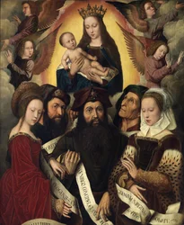 Maria mit Kind umgeben von Engeln, Propheten und Sibyllen