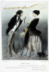 Ein Liebespfand (Karikatur) - in „Madeleines“ von Cham, ca. 1870-1880