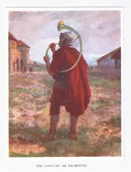 Ein Cornicen oder Trompeter, Illustration aus Der römische Soldat, 1928