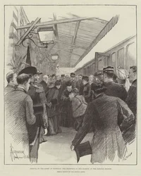 Ankunft der Königin in Florenz, Empfang Ihrer Majestät am Bahnhof