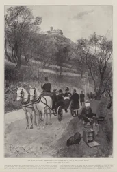 Die Königin in Cimiez, der Fünf-Uhr-Tee Ihrer Majestät auf einer ihrer Landfahrten