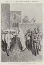 Der Besuch des deutschen Kaisers in Palästina, Seine Majestät verleiht seinen Matrosen das Kreuz des Ordens von St. Johannes von Jerusalem