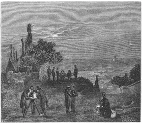 Experiment zur Berechnung der Schallgeschwindigkeit in Luft, Paris, 1822