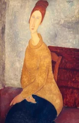 Jeanne Hébuterne mit gelbem Sweater