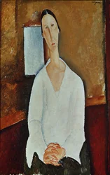 Madame Zborowska mit gefalteten Händen, ca. 1917