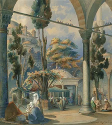 Hof der Sultan-Bayezid-Moschee in Konstantinopel