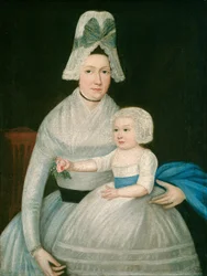 Mutter und Kind in Weiß