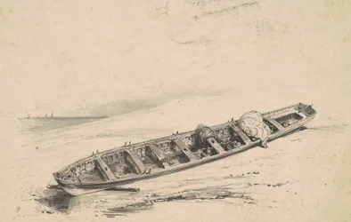 Ein gestrandetes Langboot