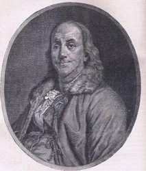 Benjamin Franklin, Illustration aus Cassells Geschichte der Vereinigten Staaten, veröffentlicht von Cassell, Petter & Galpin, um 1900 (Lithographie)