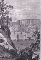 Die Palisaden des Hudson, Illustration aus Cassells Geschichte der Vereinigten Staaten, veröffentlicht von Cassell, Petter & Galpin, ca. 1900 (Lithografie)