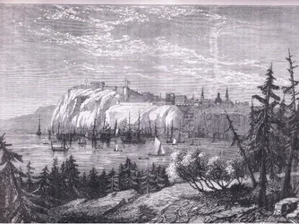 Blick auf Quebec, Illustration aus Cassells Geschichte der Vereinigten Staaten, veröffentlicht von Cassell, Petter & Galpin, ca. 1900