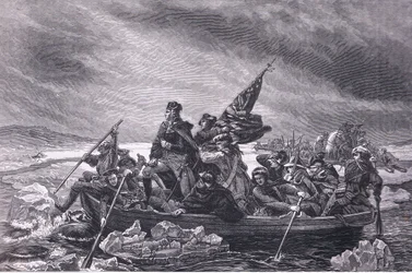 Washington überquert den Delaware, Illustration aus Cassells Geschichte der Vereinigten Staaten, veröffentlicht von Cassell, Petter & Galpin, ca. 1900 (Lithografie)
