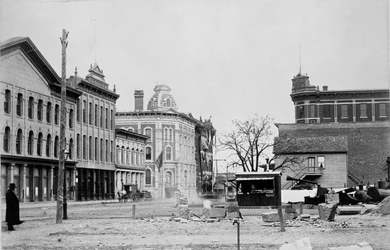 Lamar- und Commerce-Straßen, Dallas, ca. 1890