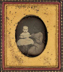 Porträt eines Kindes und einer jungen Frau, ca. 1850