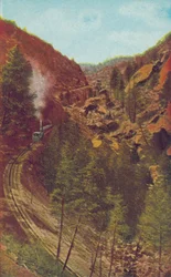 Die Stehleiter, auf der Pikes Peak Zahnradbahn, Colorado