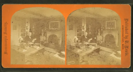 Ansicht von Amos Alcott in seinem Arbeitszimmer