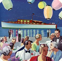 Eine Party am Wasser bei einer Yacht
