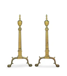 Ein Paar Chippendale-Kaminböcke, Philadelphia oder New York, 1780-1800