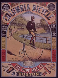 Werbung für Columbia Penny-Farthing Fahrrad, Boston, USA