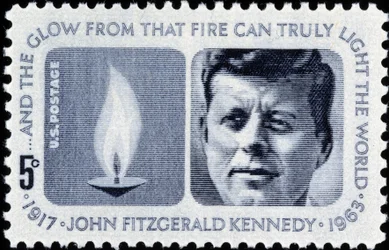 Amerikanische Briefmarke auf John Fitzgerald Kennedy