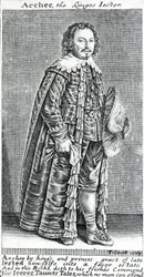 Archee, der königliche Narr, ein Porträt von Archibald Armstrong, von Thomas Cecill, 1639-1640