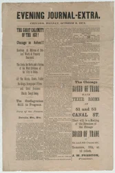 Artikel aus dem Chicago Evening Journal-Extra über das Chicagoer Feuer von 1871, 9. Oktober 1871