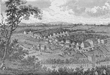 Bethlehem, eine mährische Siedlung in Pennsylvania, aus 