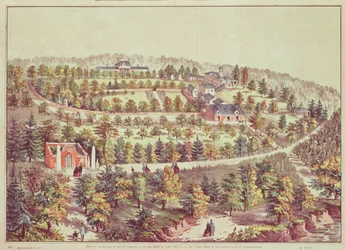 Vogelperspektive von Mount Vernon, 1859
