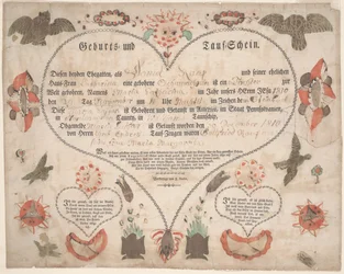 Geburts- und Taufschein für Maria Catharina Raup ca. 1806